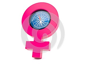 Female gender symbol with compass