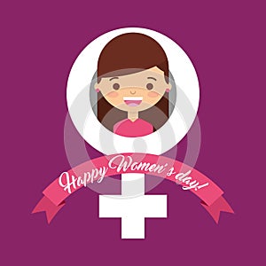 Female gender symbol girl happy womens day
