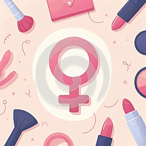 Female gender symbol icon. Flat design style modern illustration.