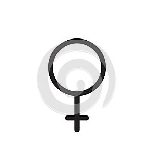 Female gender symbol. line icon, outline vector logo illustration, linear pictogram isolated on white