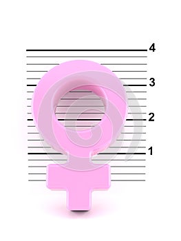 Female gender symbol with mugshot