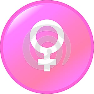 Female gender symbol vector button