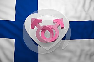 Female gender symbols with flag Finland