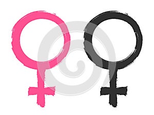 Female gender symbols, icons design template, vector illustration