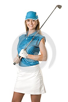 Female golfer with golf club