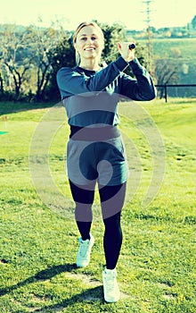 Female golfer at golf course