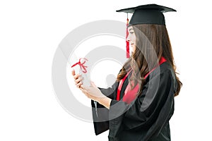 Female graduate feeling proud for her university degree