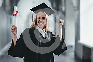 Female graduate in university