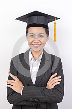 Female graduates wearing black dress