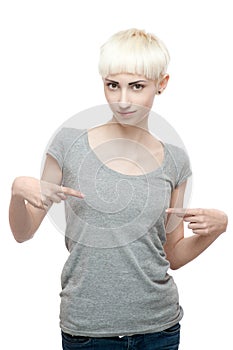 Female in gray t-shirt