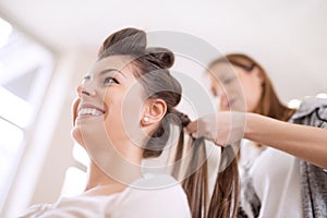 Female hairdresser at work