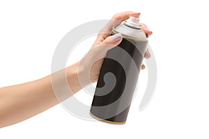 Female hand can of paint