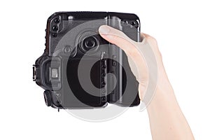 Female hand holding Digital camera