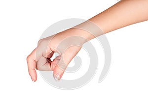 Female hand holding something