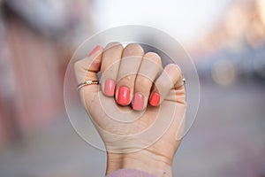 Female Hand With Nice Manicure And Jewelry