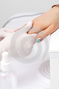 Female hand receiving hand massage