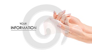 Female hand wet wipe pattern