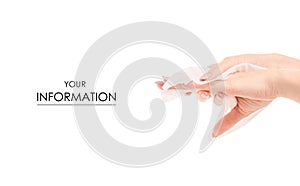 Female hand wet wipe pattern