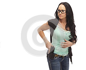 Female with handgun