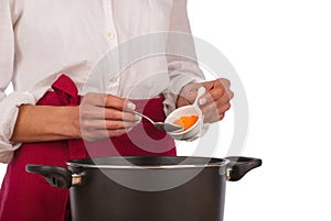 Cooking with curry at home