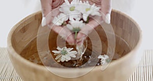 Female Hands With Bowl Of Aroma Water