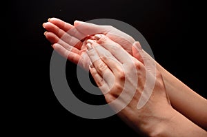 Female hands clapping
