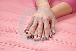 Female hands with design manicure.