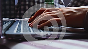 Female hands of freelancer woman professional user worker using typing on laptop notebook keyboard sit at home office