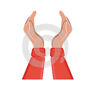 Female hands gesture hand sign vector illustration of a hand in an open gesture