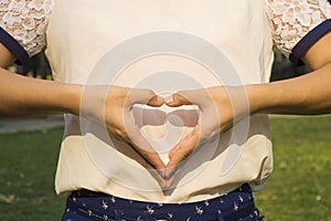 Female hands heart