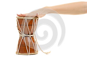Female hands little drum photo