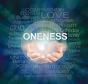 ONENESS words of wisdom tag cloud photo
