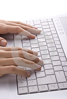 Female Hands Typing