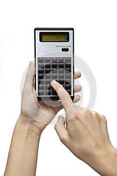 Female Hands Using A Scientific Calculator