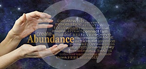 Cosmic Create Abundance Word Tag Cloud photo