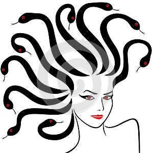 Female Head as a Medusa Gorgon