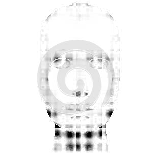Female Head Blank halfone Mannequin - Front view vector EPS photo