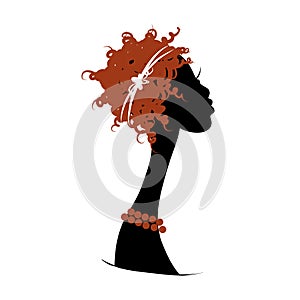 Female head silhouette for your design