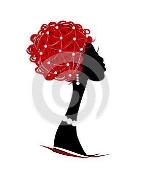 Female head silhouette for your design