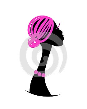 Female head silhouette for your design