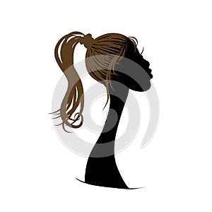 Female head silhouette for your design