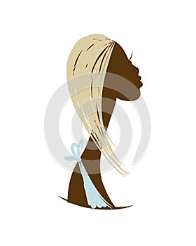 Female head silhouette for your design