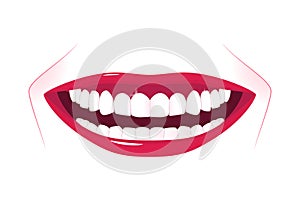 Female healthy teeth with wide shiny smile