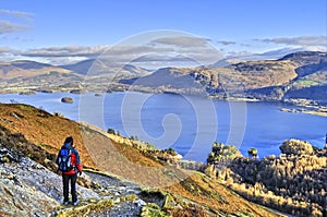 Female Hiker above Derwent Water photo