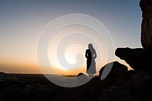 Female hiker on the mountain top