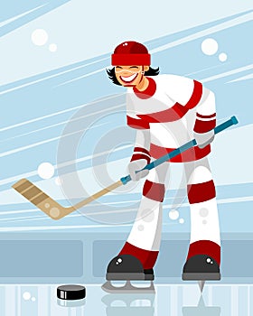 Female hockey player