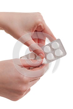 Female Holding Pill Blister