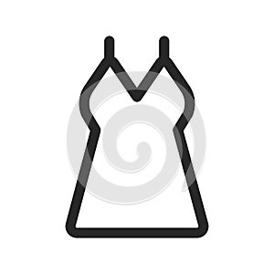 Female home dress outline icon. Homewear and sleepwear. lsolated vector illustration