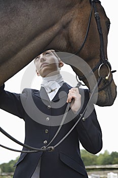 Female Horseback Rider With Horse