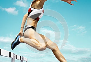 Female hurdle runner